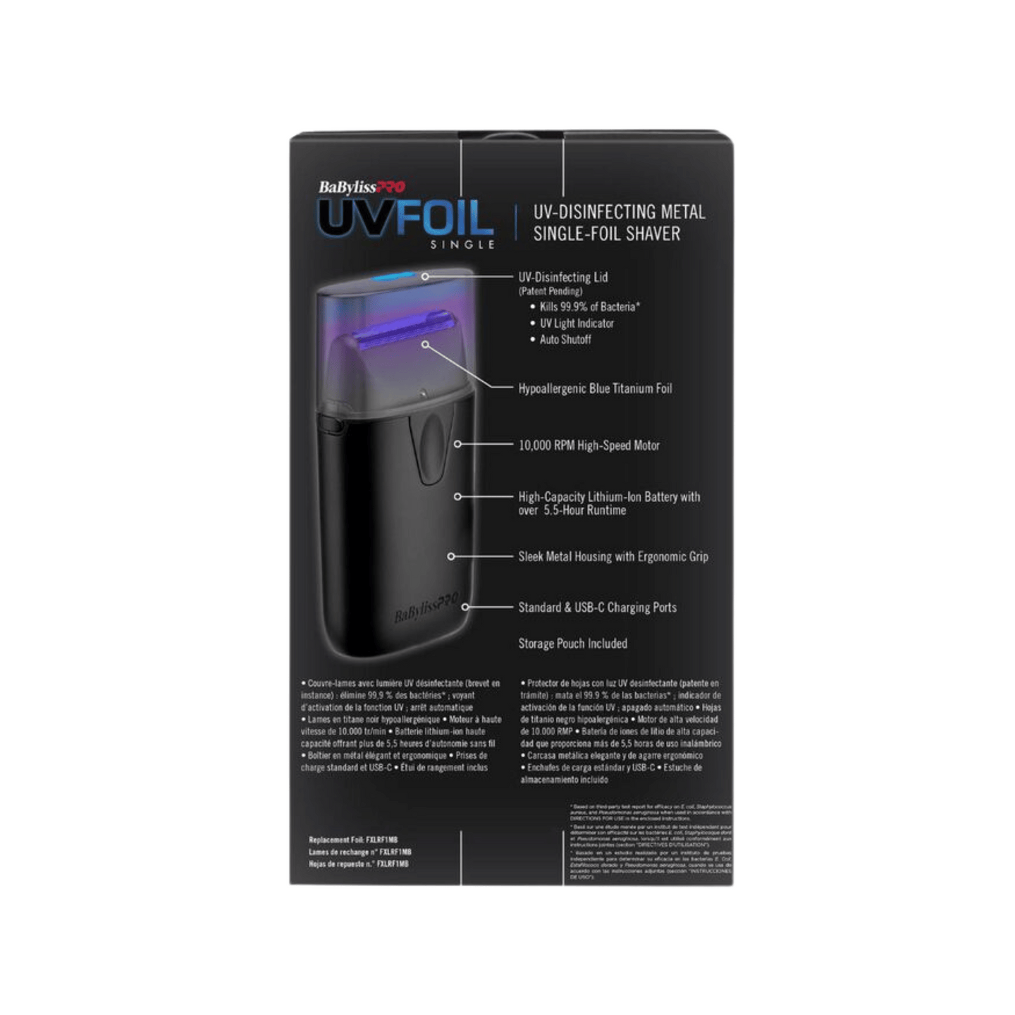 BaBylissPRO® UVFOIL Matte Black UV Single-Foil Shaver