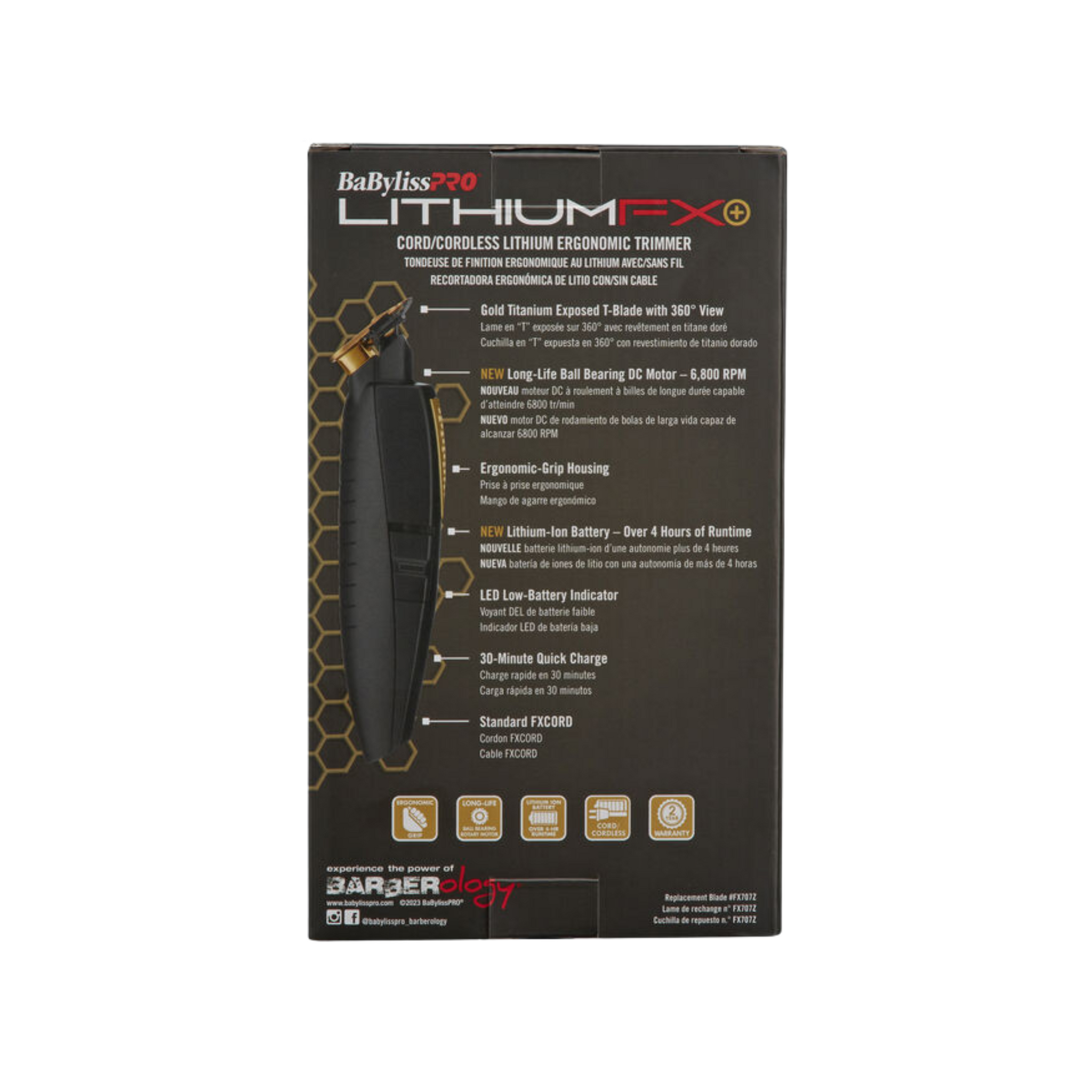 BaBylissPRO® LithiumFX Cord/Cordless Lithium Ergonomic Trimmer