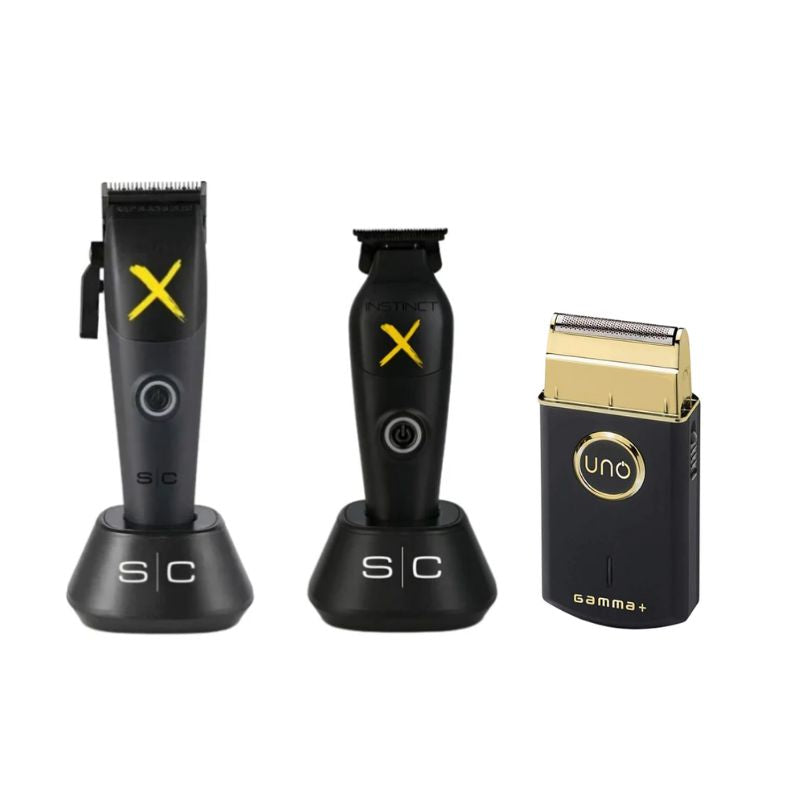 Gamma UNO Electric Beard Shaver - StyleCraft X-Instinct Metal Edition Clipper - StyleCraft Instinct X Metal Trimmer