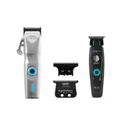 Gamma+ Cyborg Cordless Clipper - Gamma+ X-Pro Fixed Trimmer Blade - Precision Saber Metal body Hair Trimmer