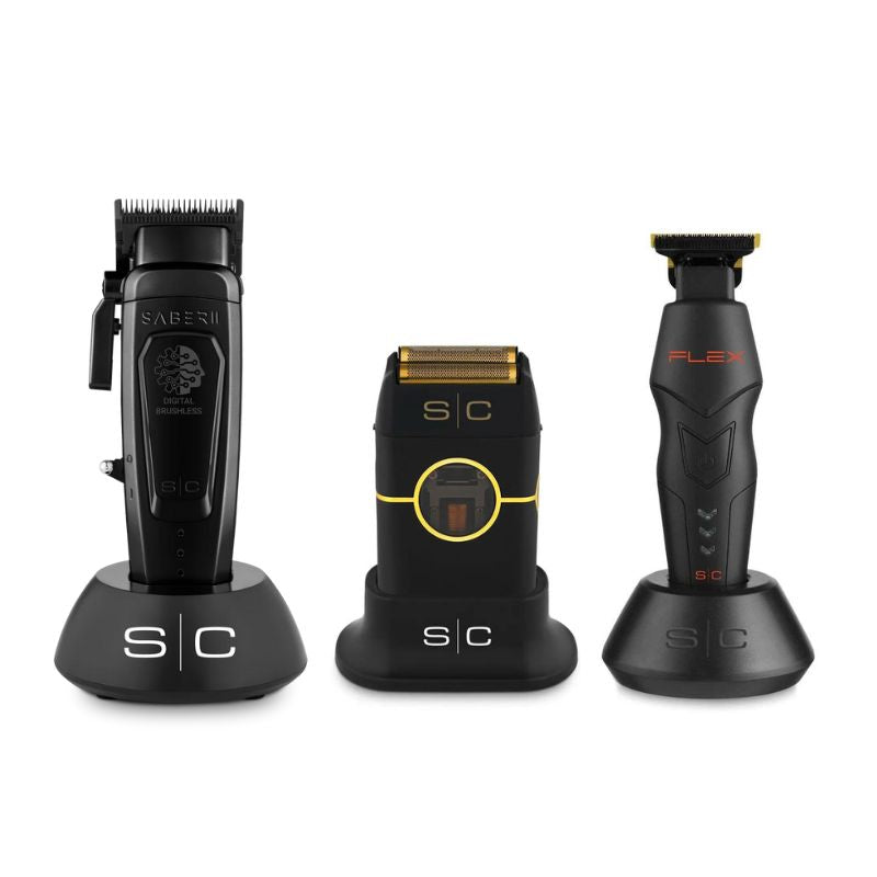 Stylecraft Saber Professional Hair Clipper - StyleCraft Instinct Metal Shaver - STYLECRAFT Flex Super-Torque Motor Cordless Hair Trimmer