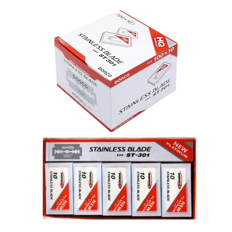 Dorco Red Platinum Stainless Double Edge Razor Blades - Full Box 1000 Blades