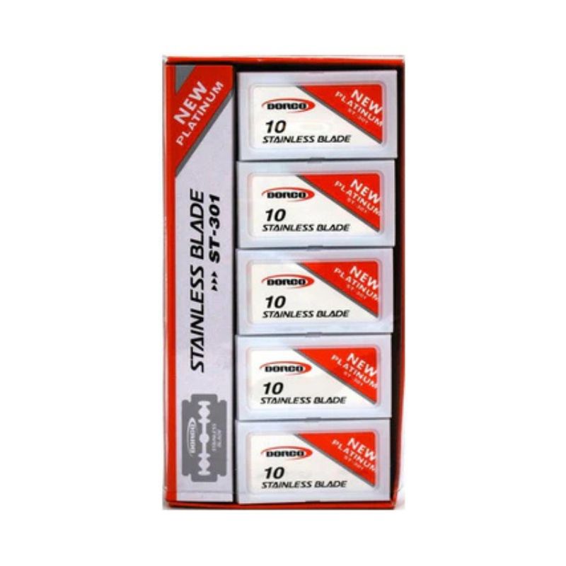 Dorco Red Platinum Stainless Double Edge Razor Blades - 100x Blades