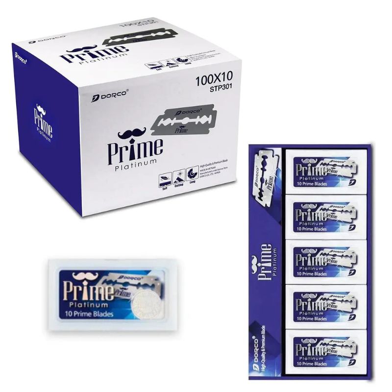 Dorco Blue Prime Double Edge Razor Blades - 1000x Blades