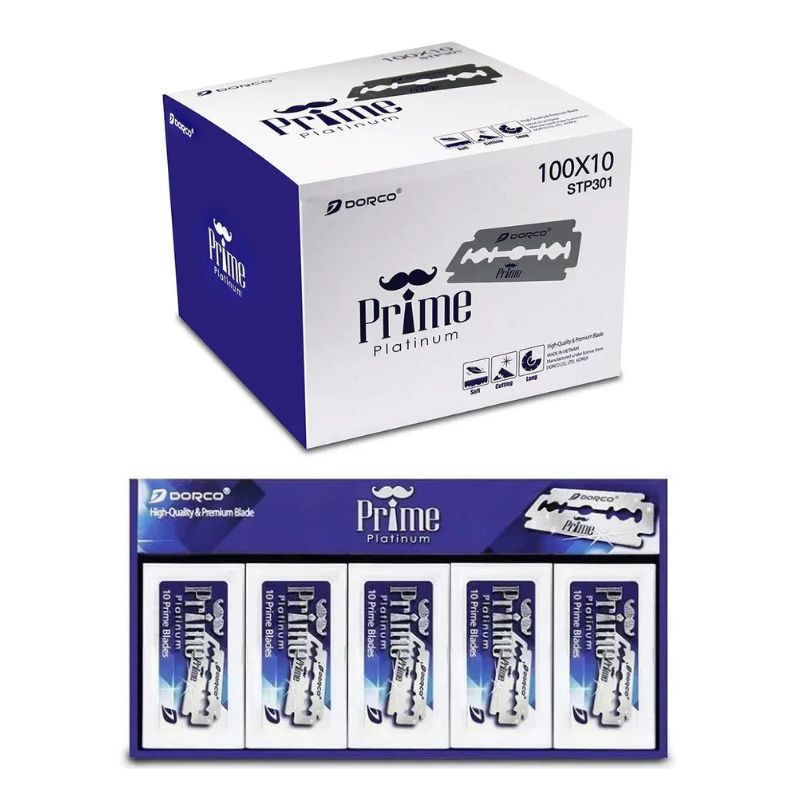 Dorco Blue Prime Double Edge Razor Blades - 1000x Blades
