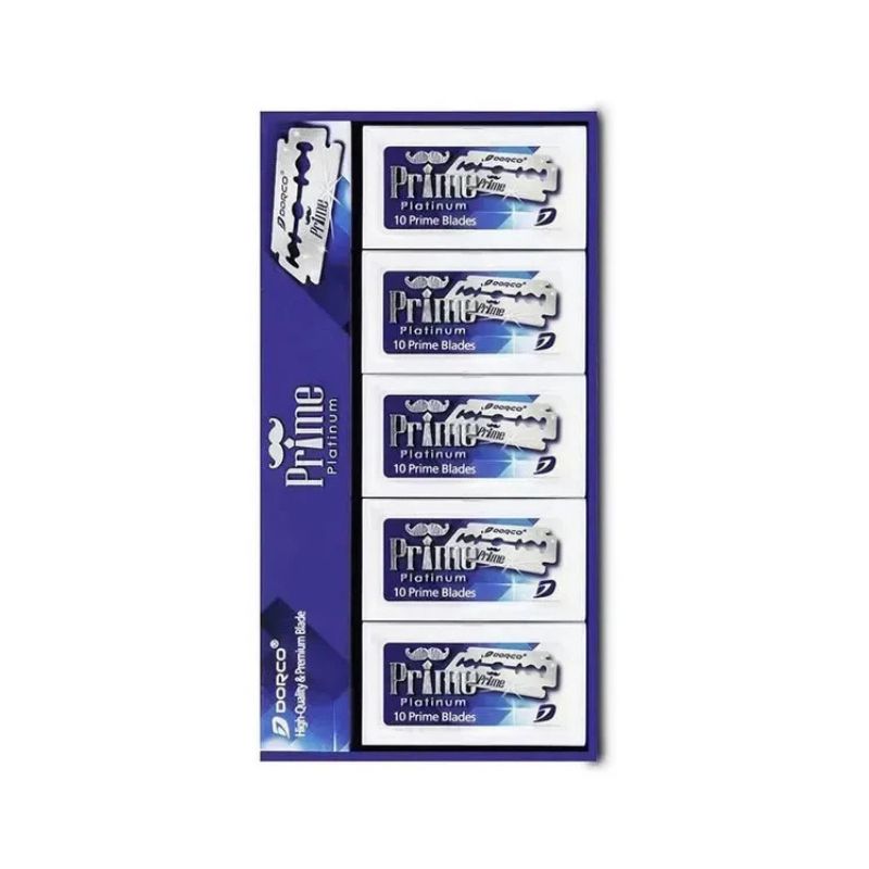 Dorco Blue Prime Stainless Double Edge Razor Blades - 100x Blades