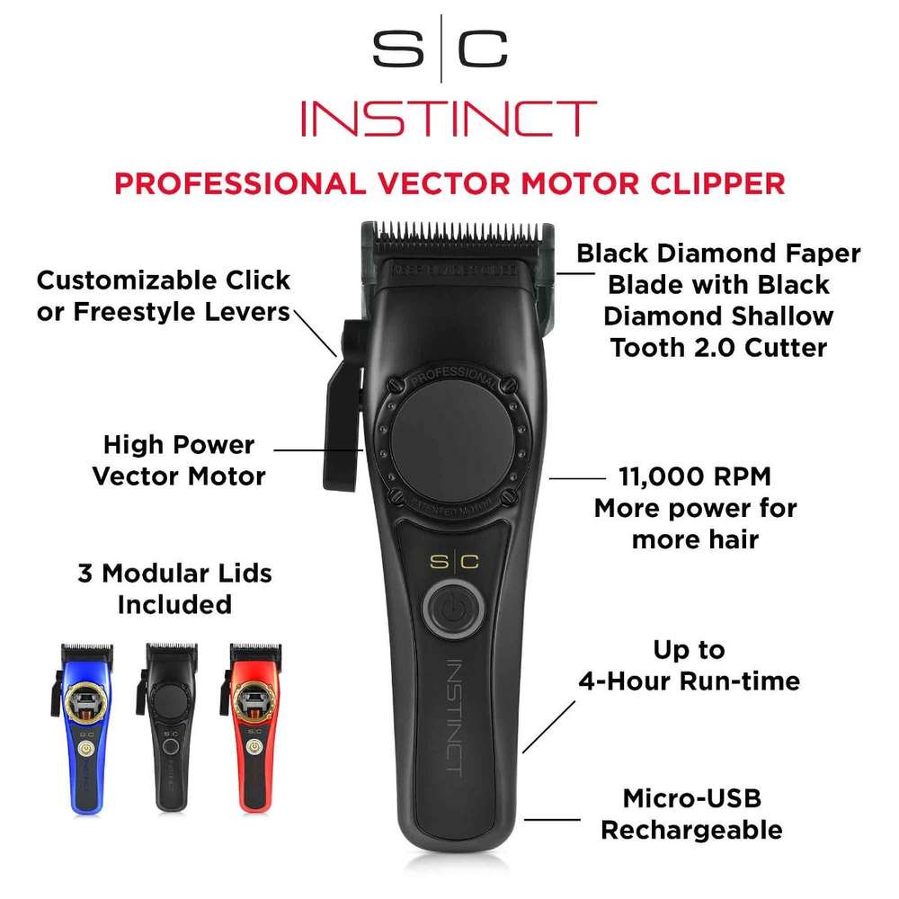 INSTINCT PROFESSIONAL VECTOR MOTOR CORDLESS HAIR CLIPPER WITH INTUITIVE TORQUE CONTROL