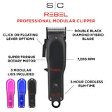 REBEL - PROFESSIONAL SUPER-TORQUE MODULAR CORDLESS HAIR CLIPPER