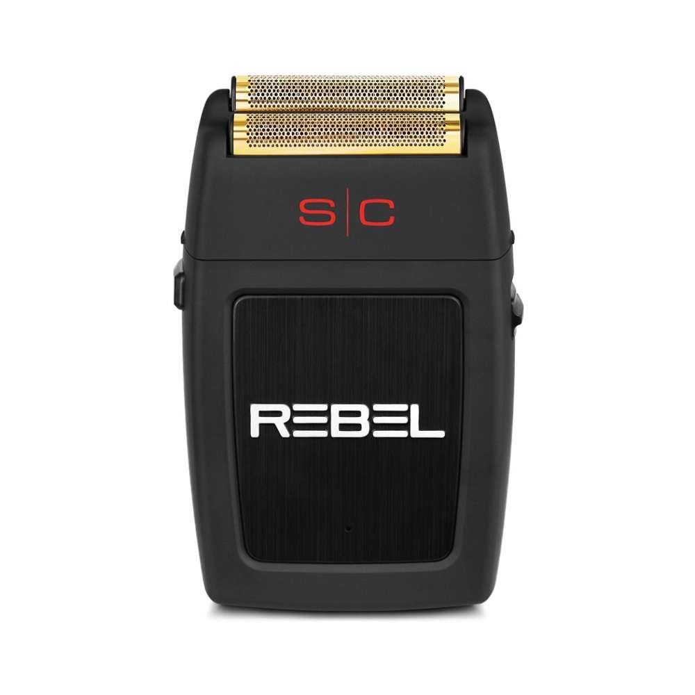 REBEL - ELECTRIC MENS FOIL SHAVER WITH SUPER TORQUE MOTOR, GOLD TITANIUM FOIL HEAD